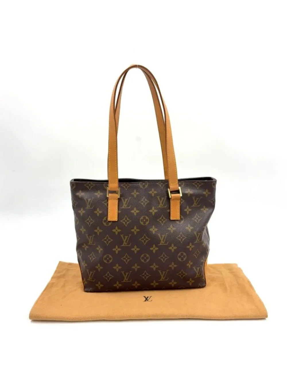 Louis Vuitton Cabas Piano Monogram Leather Brown Light Tote Gold